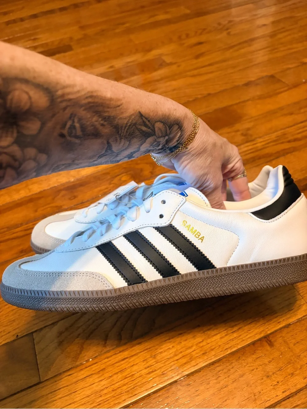 adidas Men’s White, Black & Gray Samba Retro Trainer Sneakers